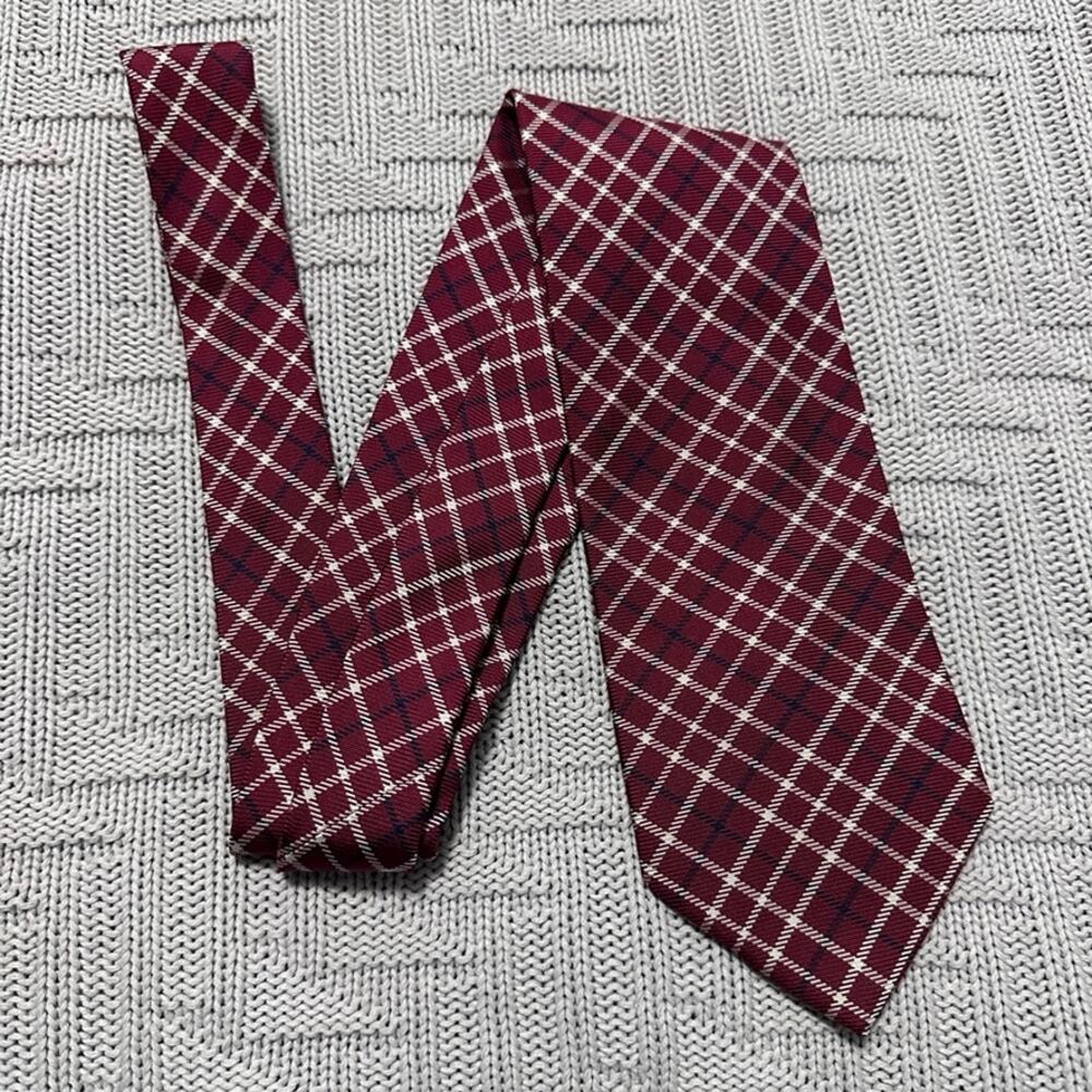 Brooks Brothers maroon plaid silk tie
